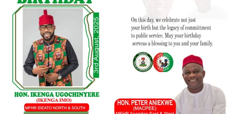 Hon. Peter Aniekwe Congratulates Hon. Ugochinyere Ikenga on Birthday