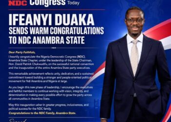 Duaka Praises Newly Inaugurated NDC Anambra Executives